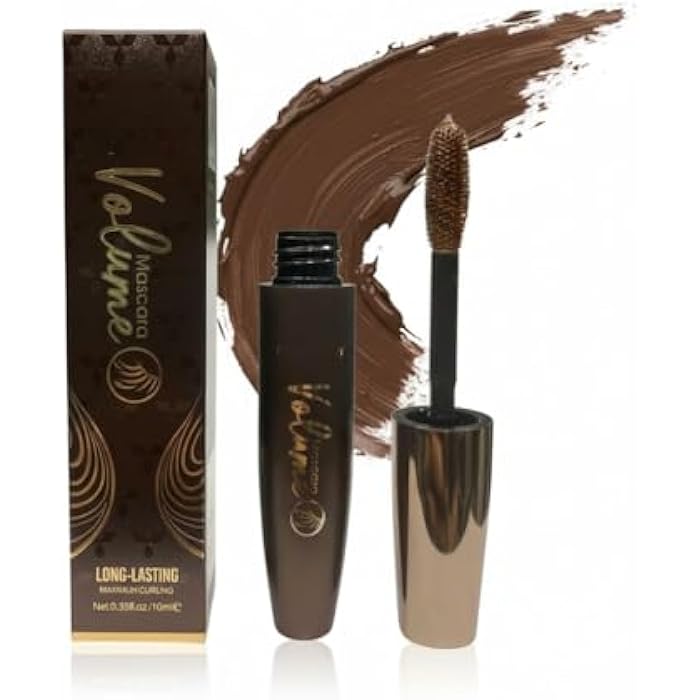 Brown Mascara Waterproof 10 ml - Waterproof Durable Volumising Curling Extension Mascara Makeup - Image 1